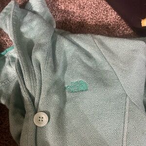 North face teal sweatshirt